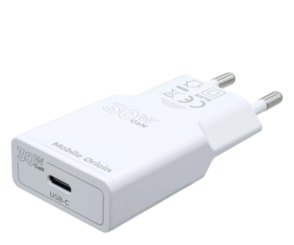 Ładowarka i akumulator Mobile Origin GaN 30W Slim Charger MO17 USB-C white